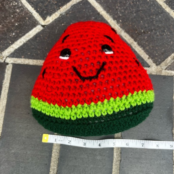 Hand Crochet ed Happy Little Watermelon Plushie Stuffed Animal! - Picture 11 of 12